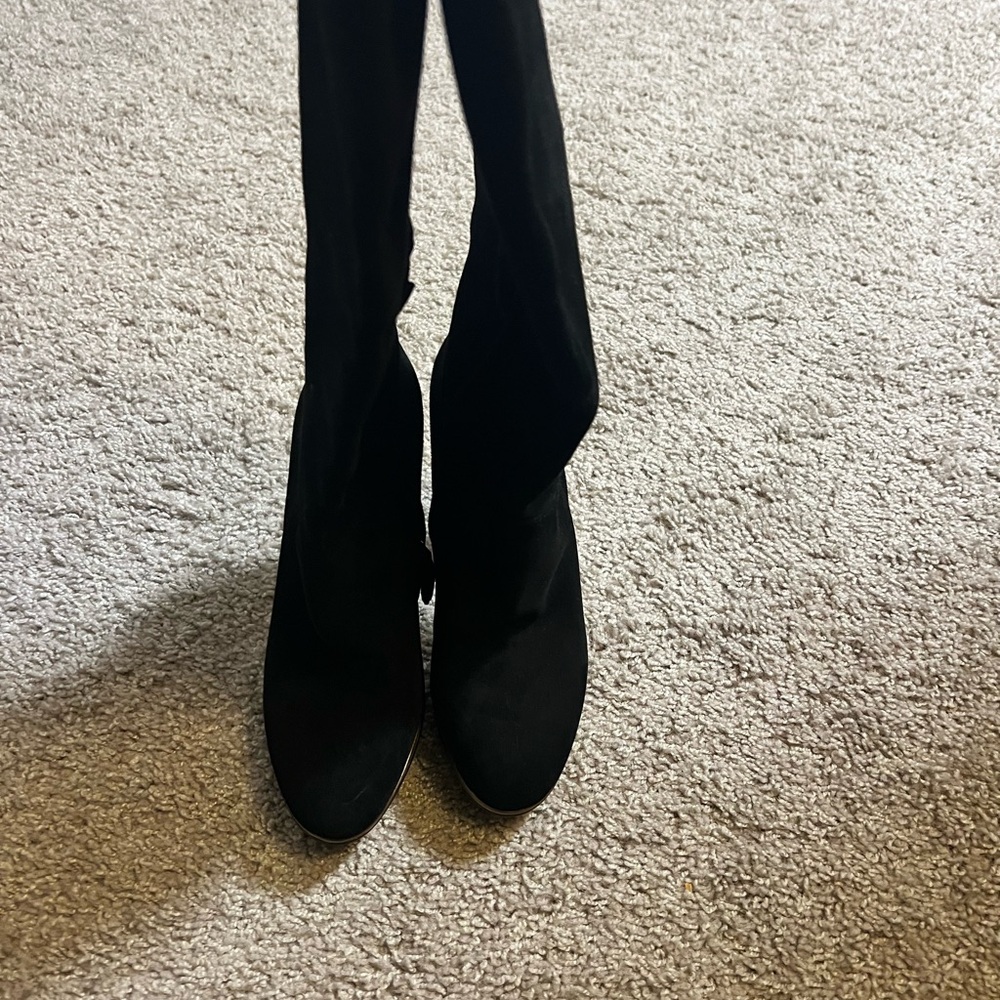 BCBG Black suede knee length boots New